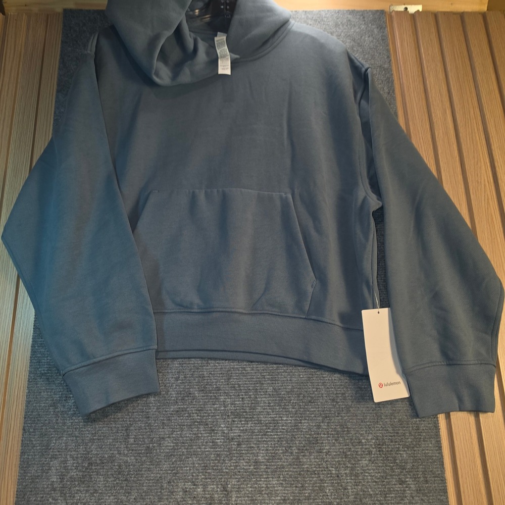 Lululemon Steady State Oversized Hoodie Women S Steel Blue NEW Cotton Fleece